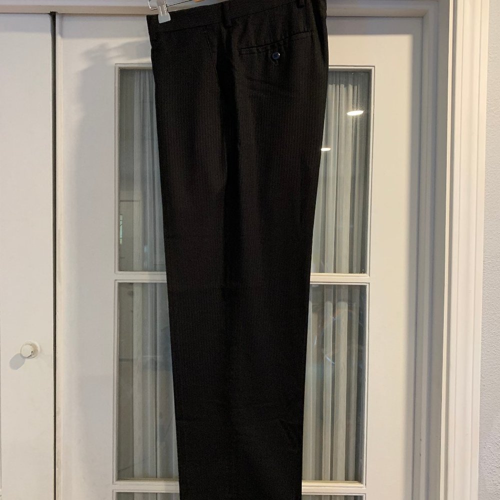 J. Ferrar Dress Pants - BLACK w stripes Polyester/Viscose Blend 32x30
